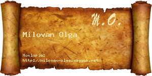 Milovan Olga névjegykártya